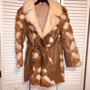 Leather and fur coat